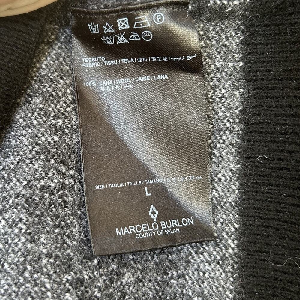 Marcelo Burlon Heumules Black Wool Nordic Print Sweater Size Large (Felted) - Picture 8 of 8